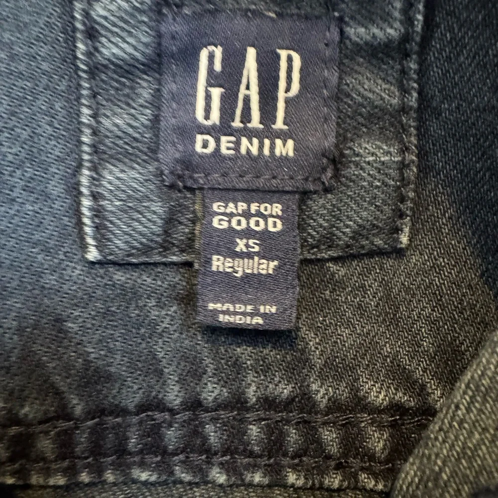 GAP Kids Star‎ Denim Jacket XS 4-5 Shooting Star Peace Sign Dark Indigo